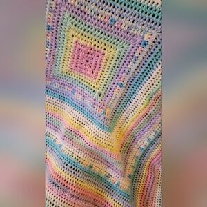 New Handmade crochet baby afghan 37in x 37in